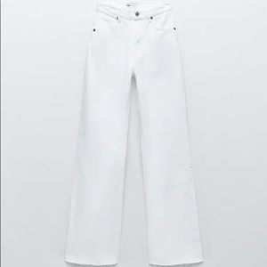 Zara wide leg white jeans. No tags, never worn